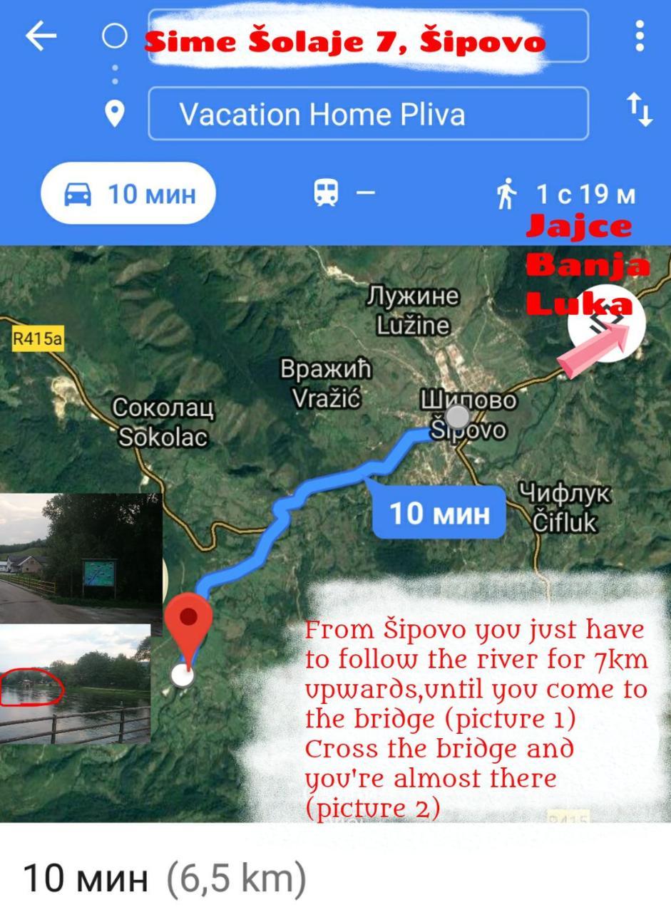 Sipovo Vacation Home Pliva מראה חיצוני תמונה